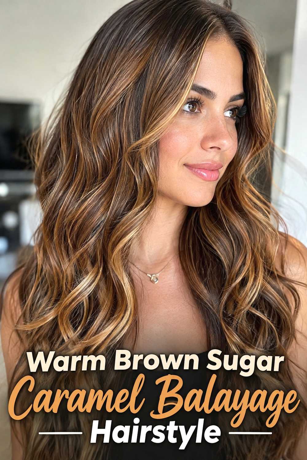 2. Warm Brown Sugar Caramel Balayage Hairstyle