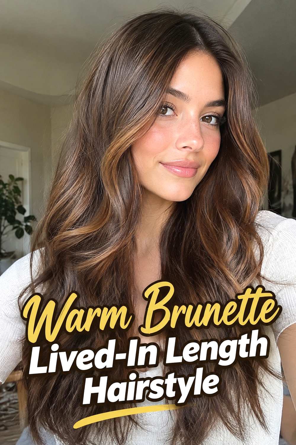 17. Warm Brunette Lived In Length Hairstyle