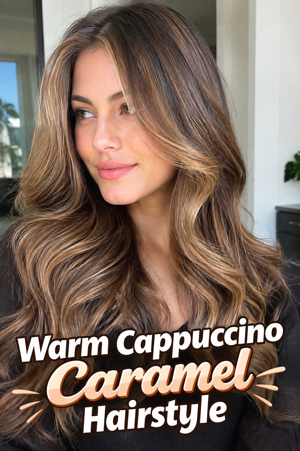 3. Warm Cappuccino Caramel Hairstyle
