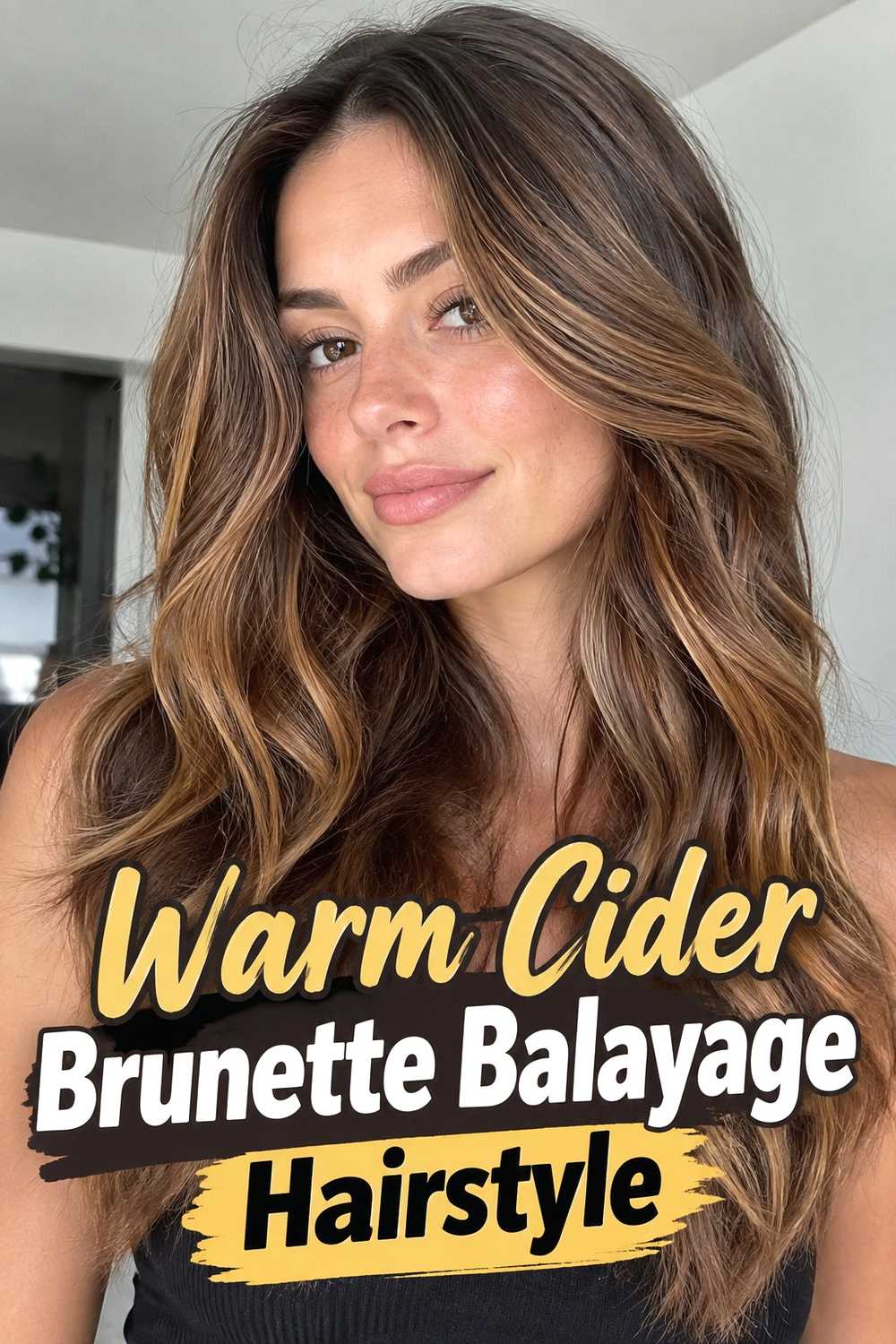 1. Warm Cider Brunette Balayage Hairstyle