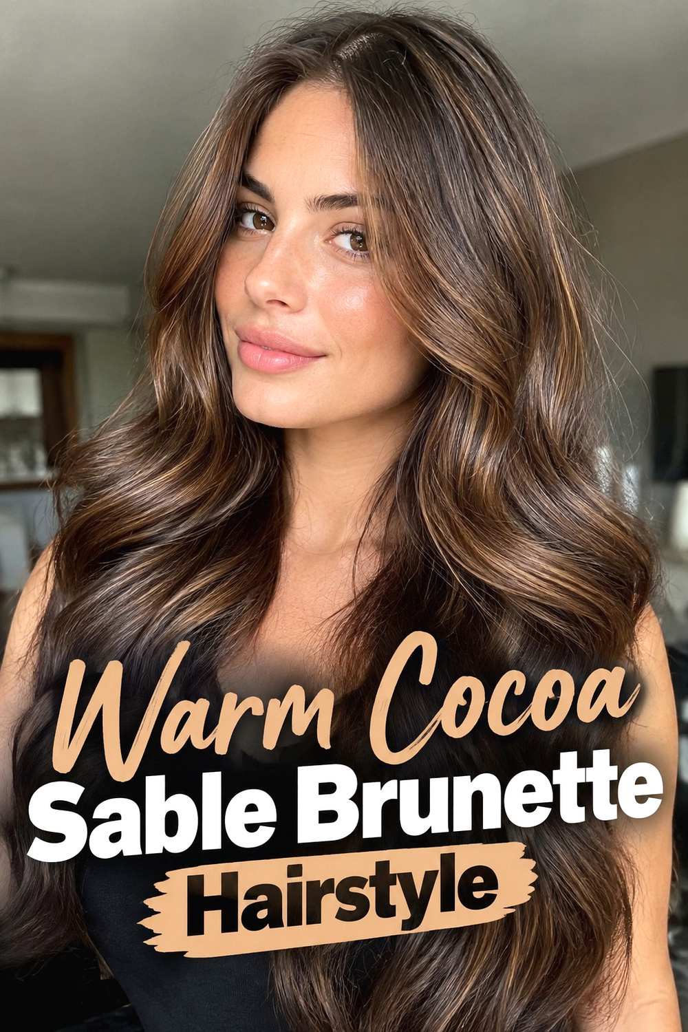 7. Warm Cocoa Sable Brunette Hairstyle