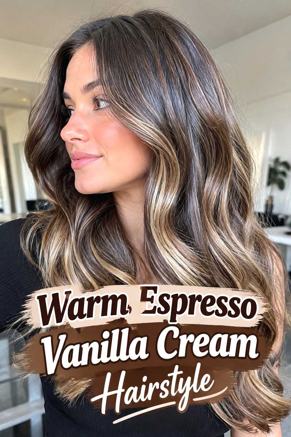 5. Warm Espresso Vanilla Cream Hairstyle