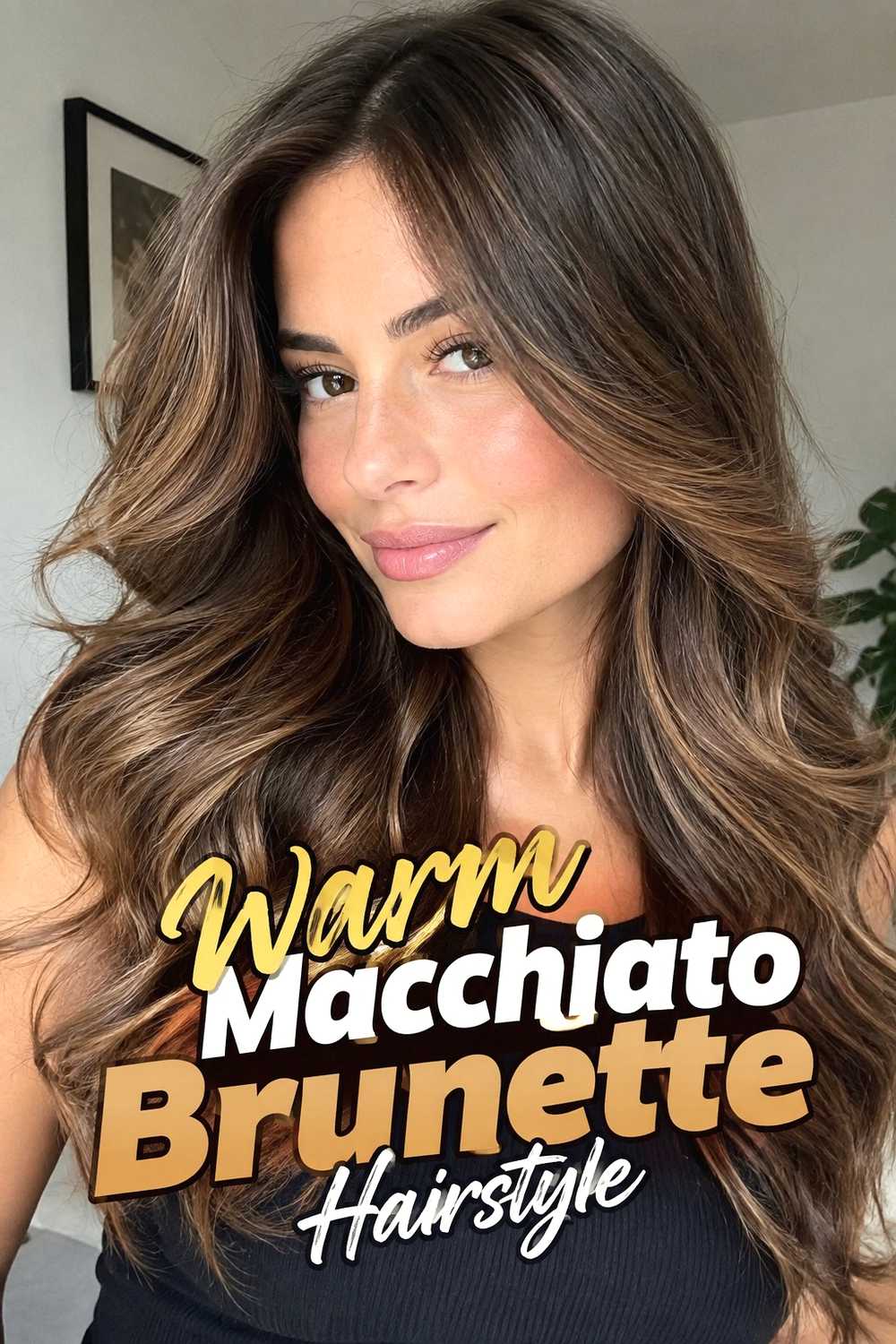 6. Warm Macchiato Brunette Hairstyle