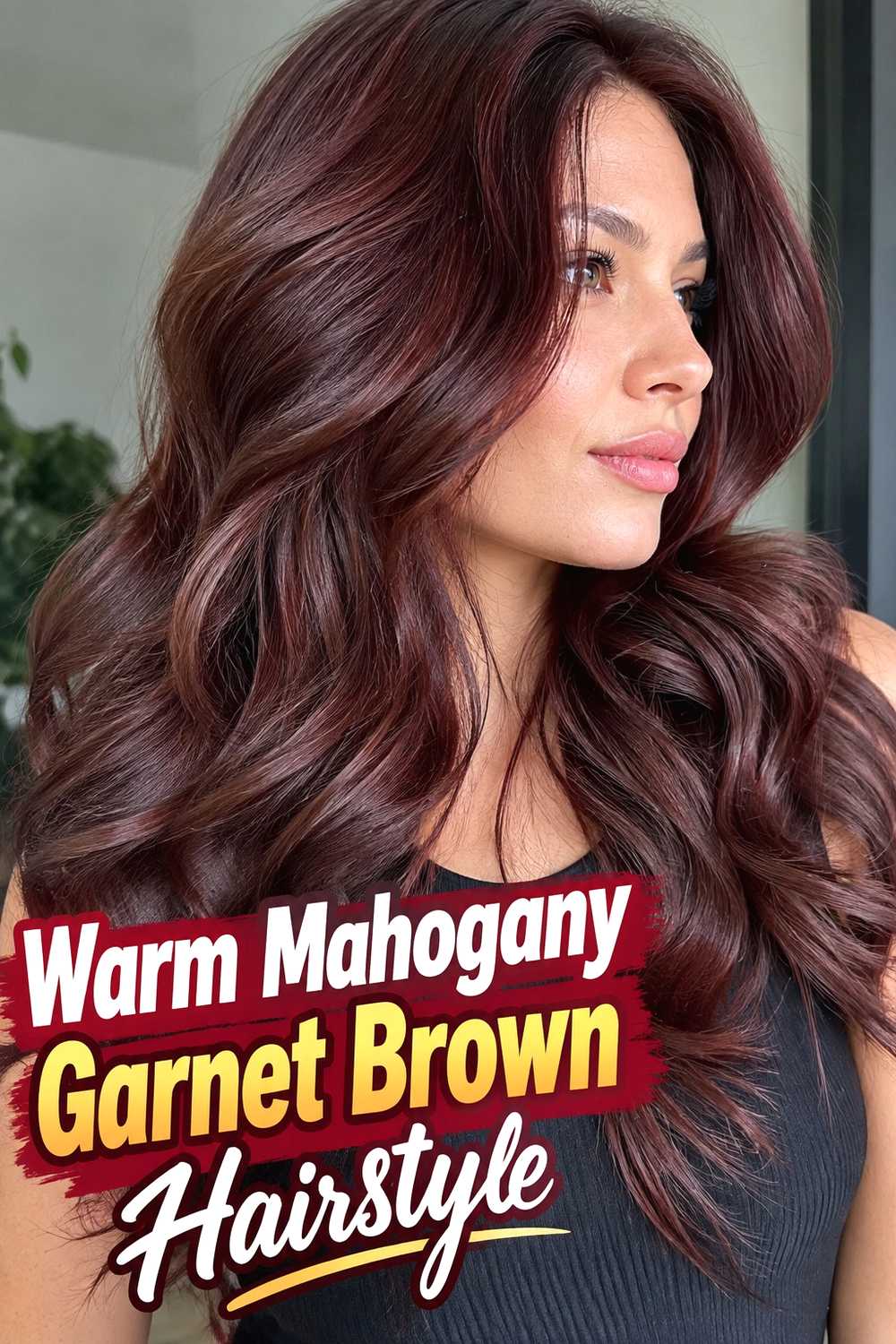 6. Warm Mahogany Garnet Brown Hairstyle