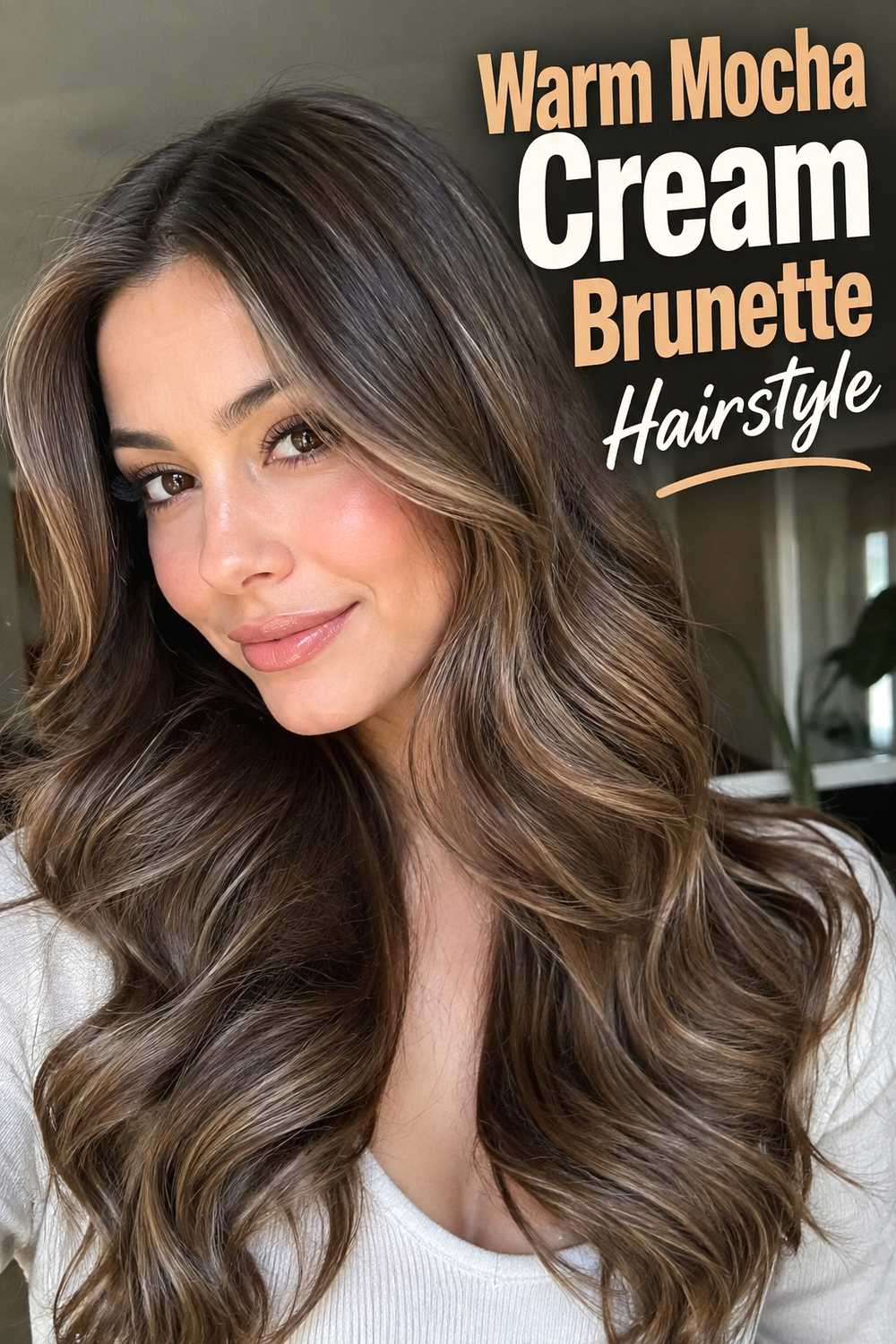5. Warm Mocha Cream Brunette Hairstyle