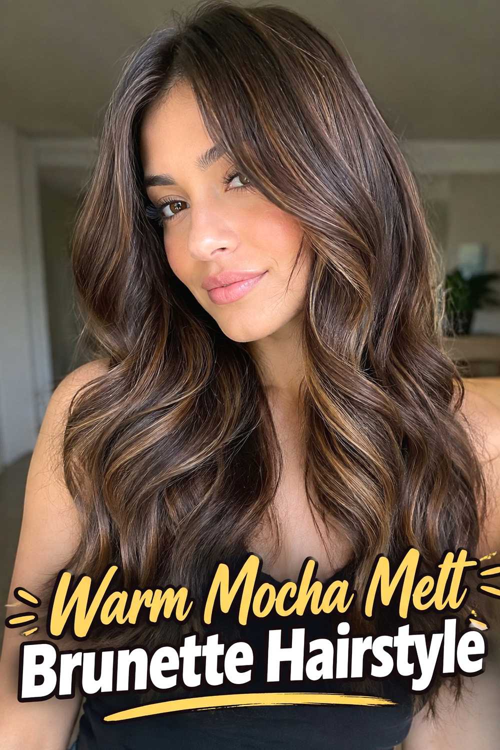6. Warm Mocha Melt Brunette Hairstyle