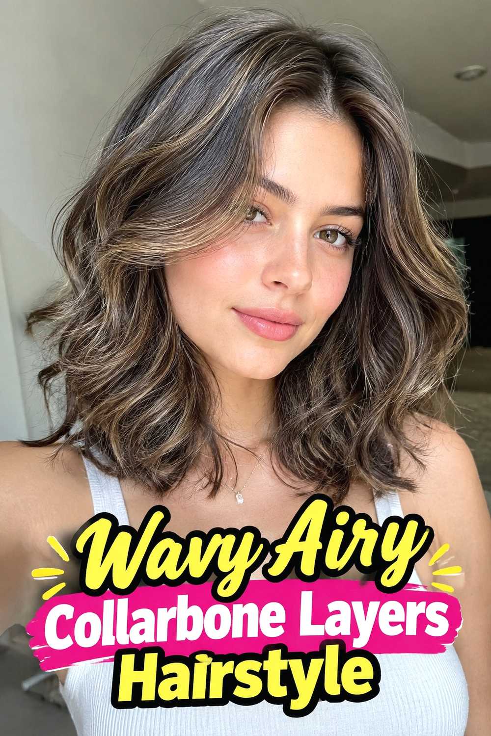 3. Wavy Airy Collarbone Layers Hairstyle
