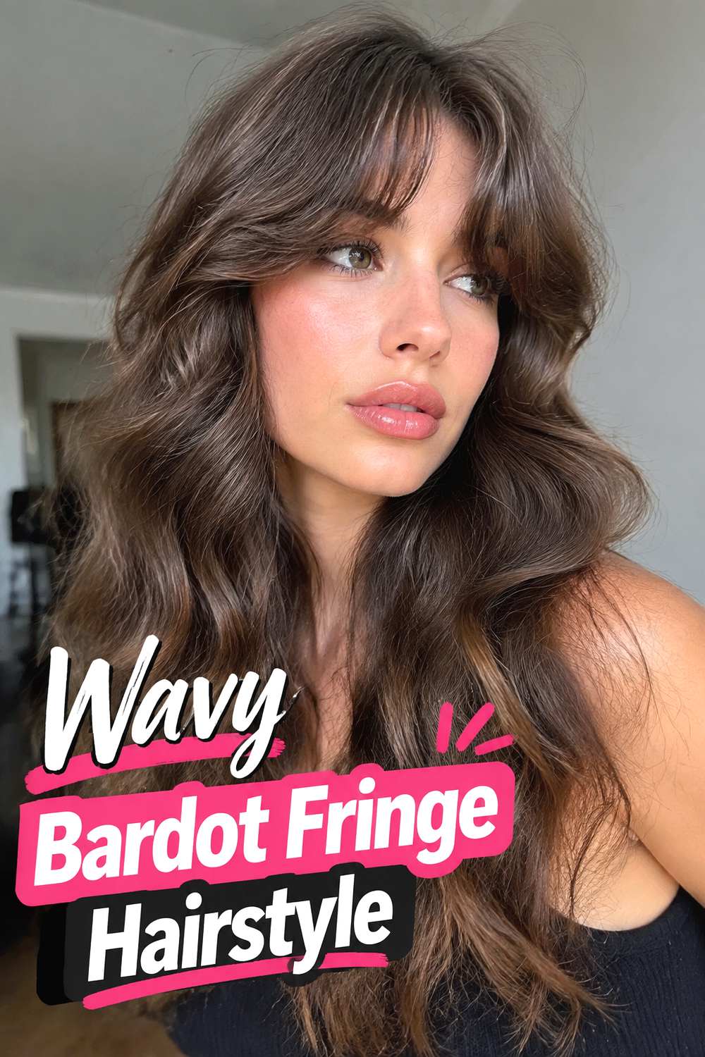 Wavy Bardot Fringe Hairstyle