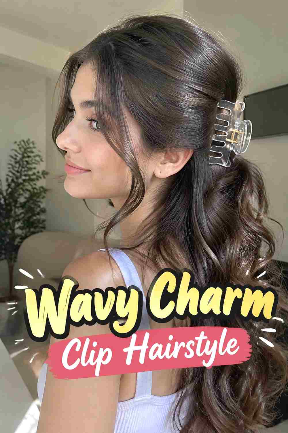 14. Wavy Charm Clip Hairstyle