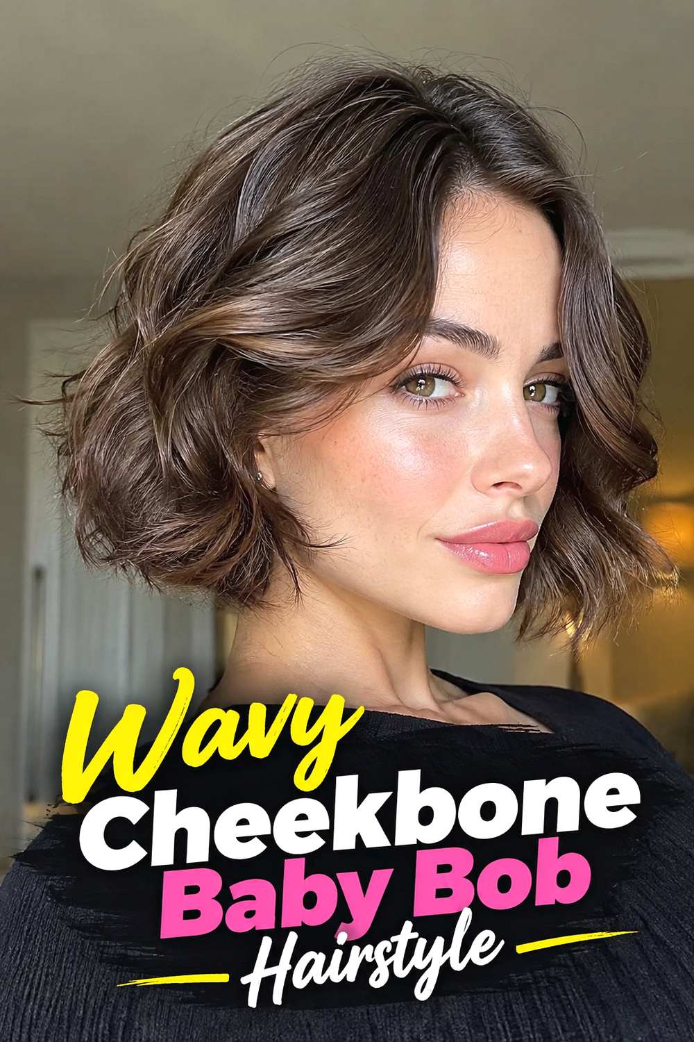 Wavy Cheekbone Baby Bob Hairstyle