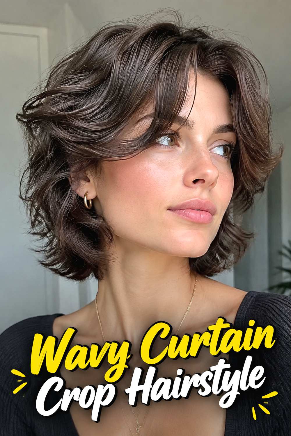 Wavy Curtain Crop Hairstyle