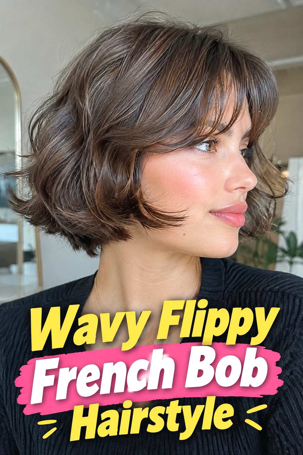 8. Wavy Flippy French Bob Hairstyle