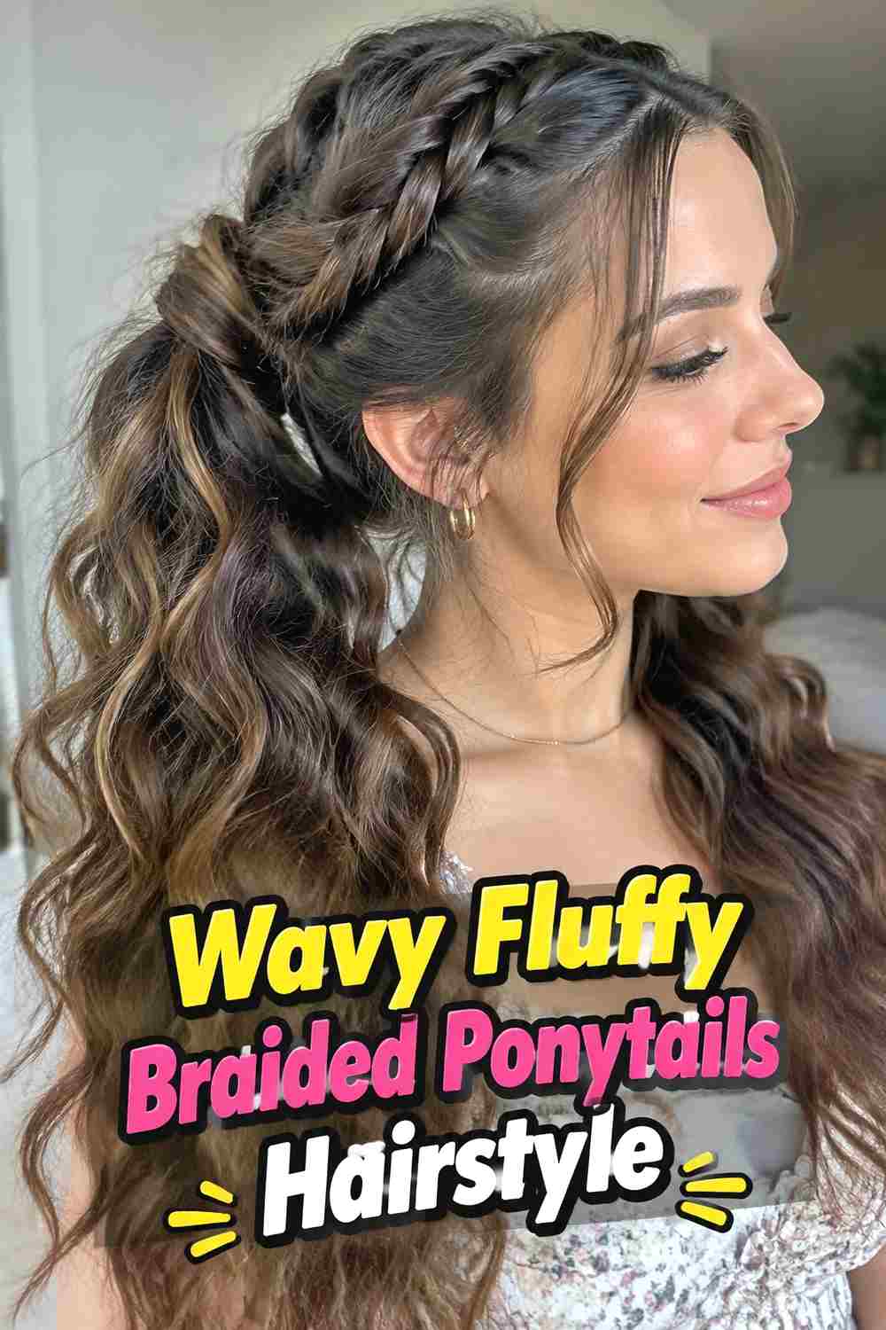 12. Wavy Fluffy Braided Ponytails Hairstyle