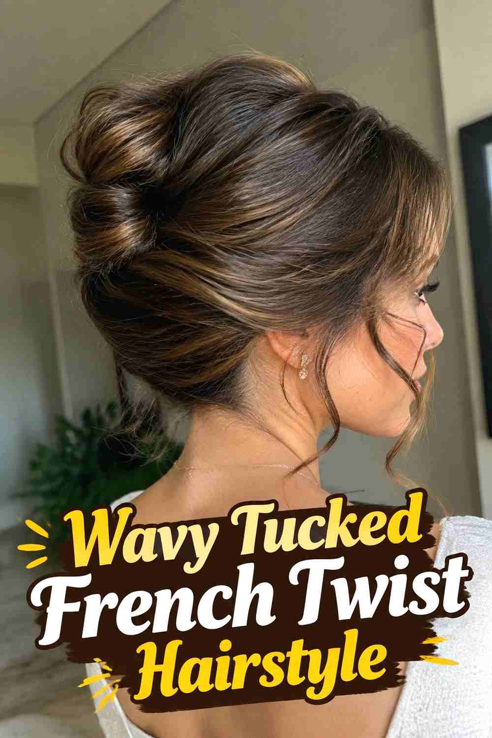 11. Wavy Tucked French Twist Hairstyle