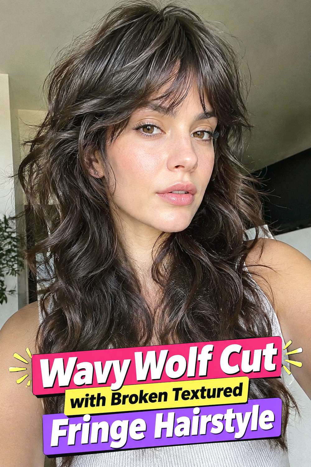 Wavy Wolf Cut with Broken Textured Fringe Hairstyle