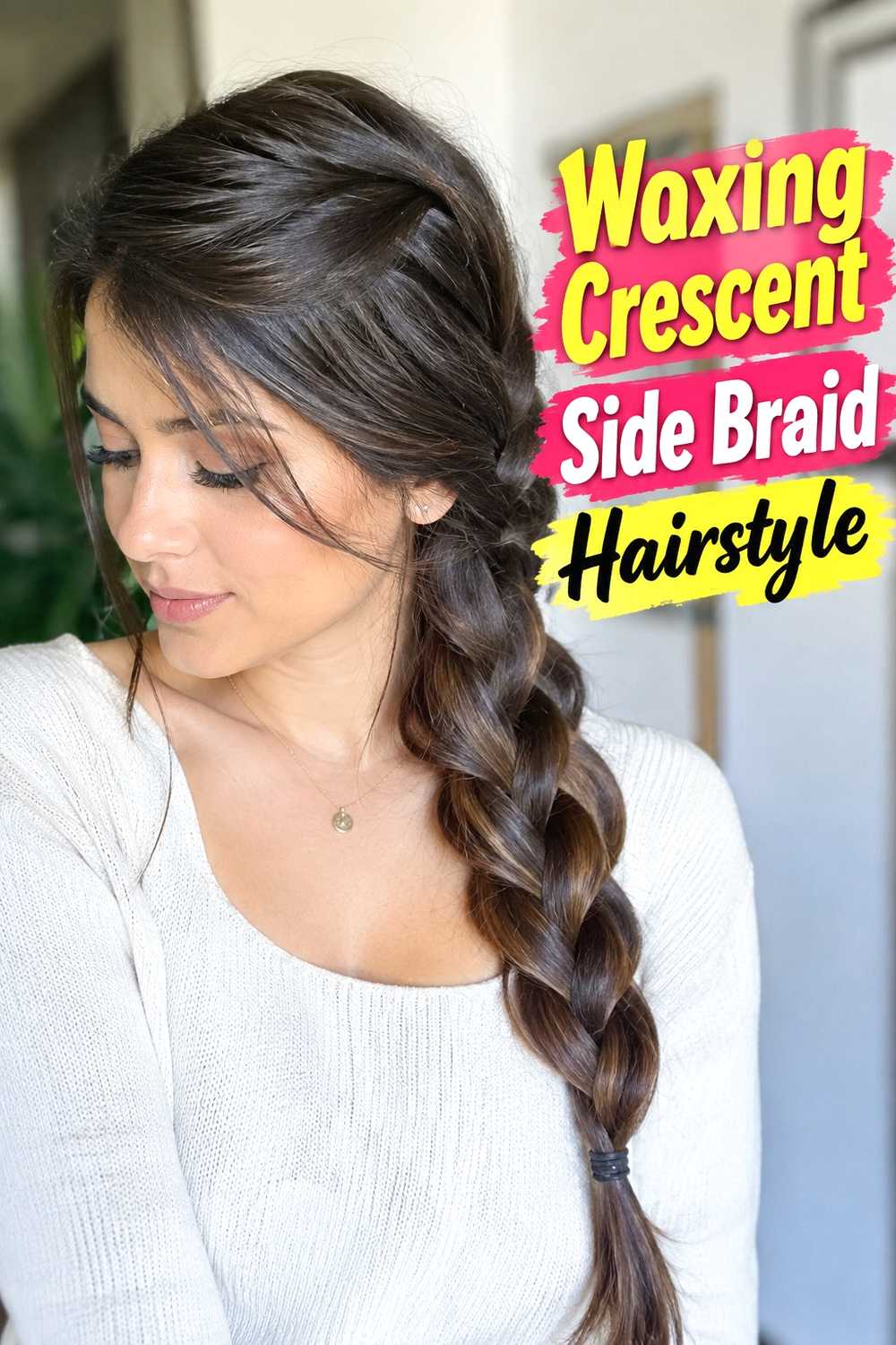 5. Waxing Crescent Side Braid Hairstyle