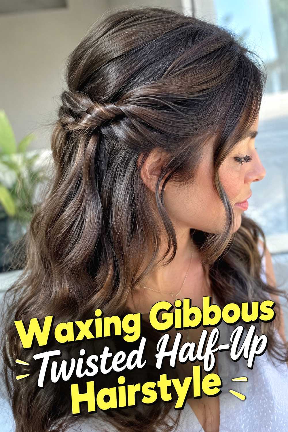 7. Waxing Gibbous Twisted Half Up Hairstyle