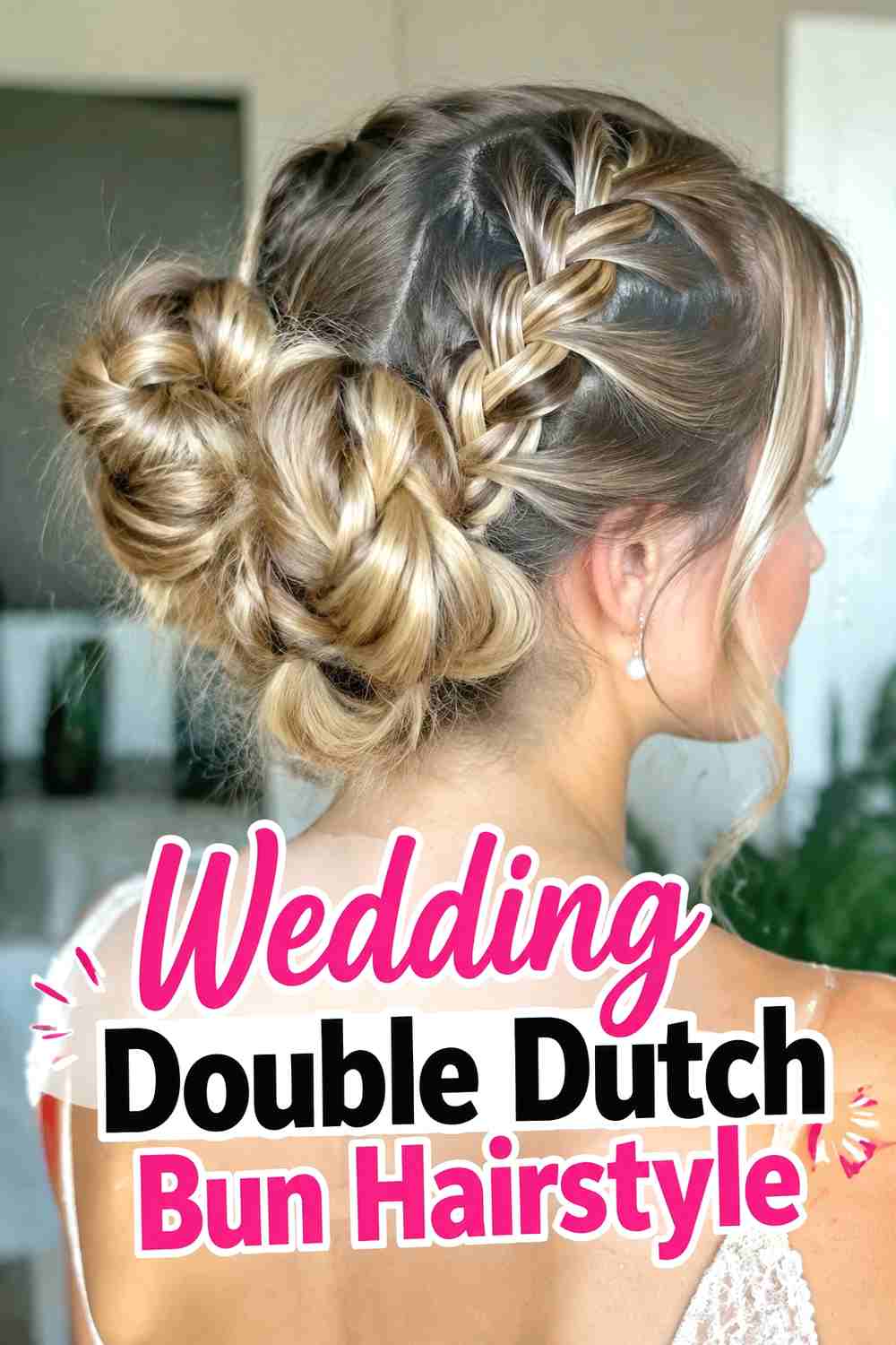14. Wedding Double Dutch Bun Hairstyle