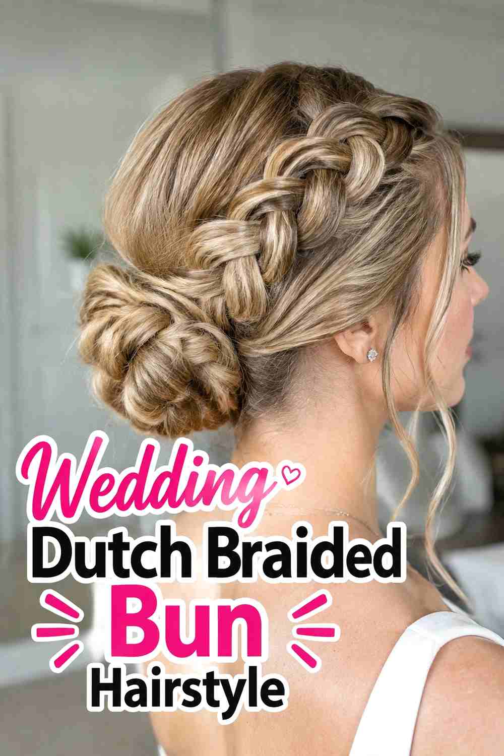 11. Wedding Dutch Braided Bun Hairstyle