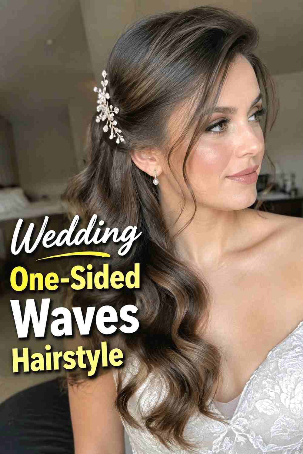 17. Wedding One Sided Waves Hairstyle