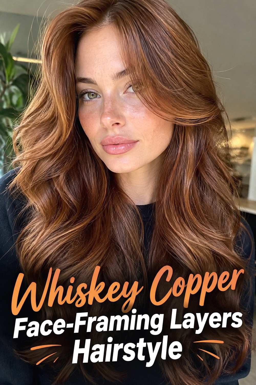 8. Whiskey Copper Face Framing Layers Hairstyle