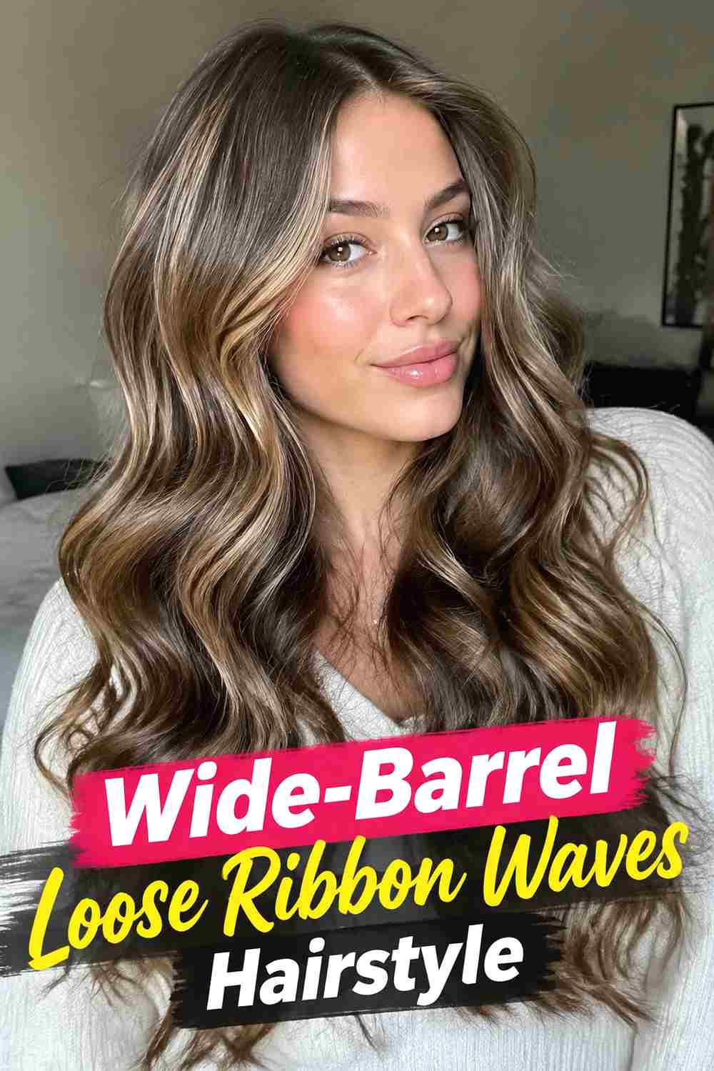 10. Wide Barrel Loose Ribbon Waves Hairstyle