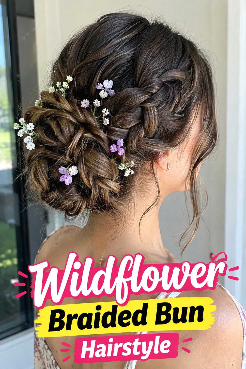 5. Wildflower Braided Bun Hairstyle