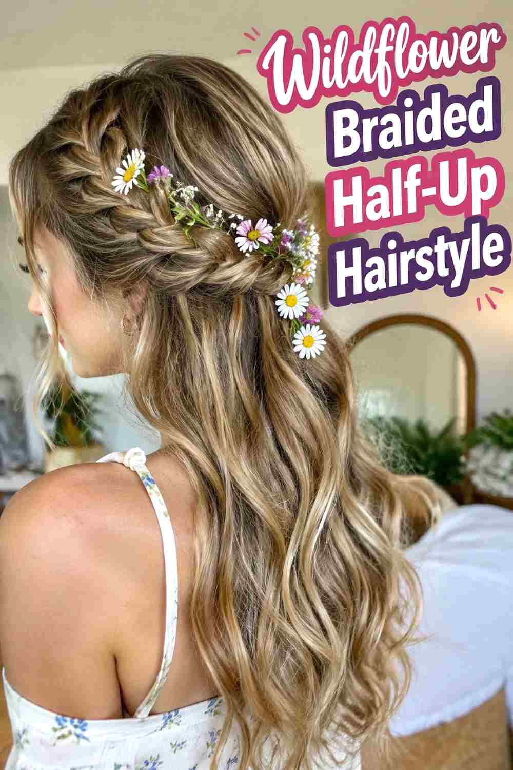 7. Wildflower Braided Half Up Hairstyle