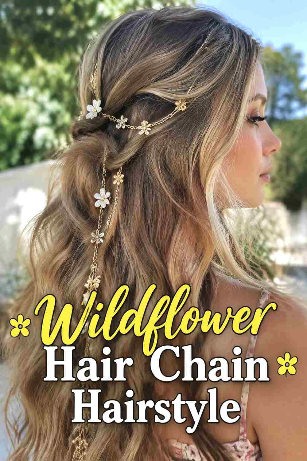 3. Wildflower Hair Chain Hairstyle