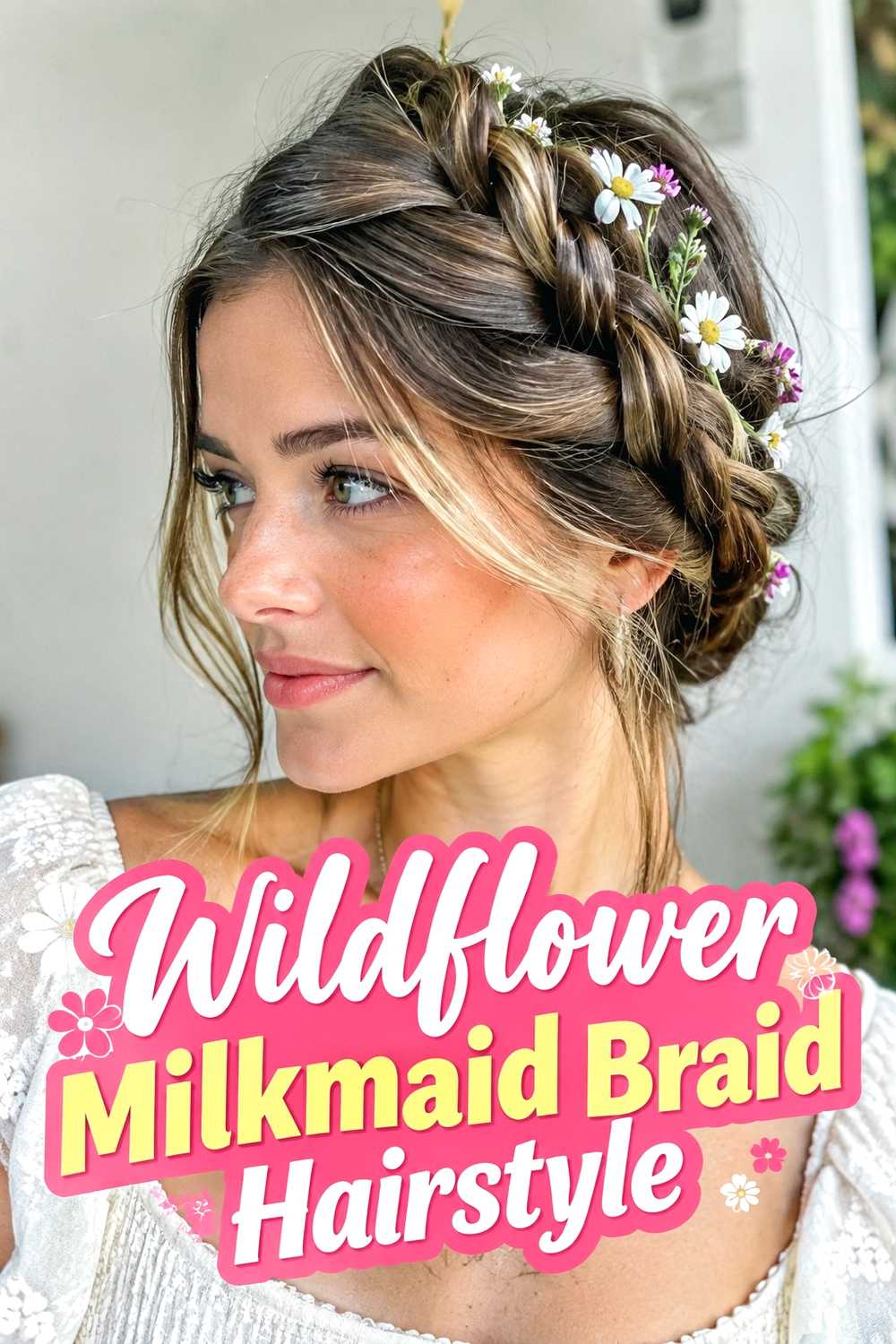 8. Wildflower Milkmaid Braid Hairstyle
