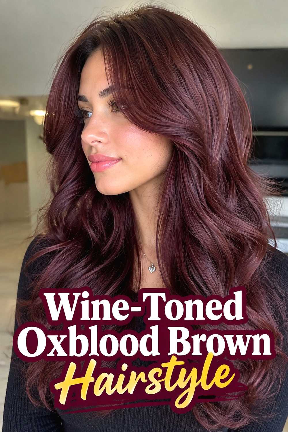 14. Wine Toned Oxblood Brown Hairstyle