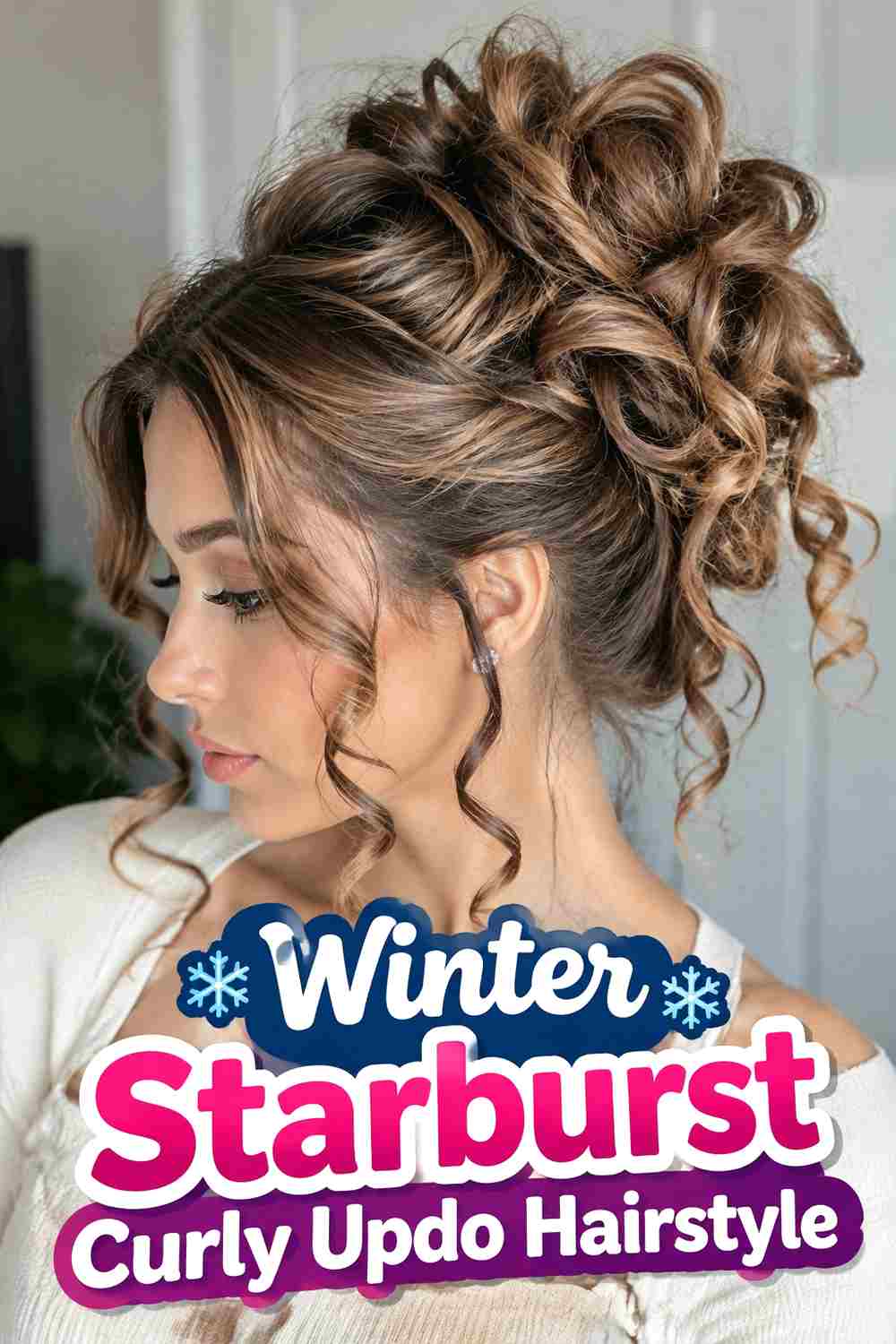 9. Winter Starburst Curly Updo Hairstyle