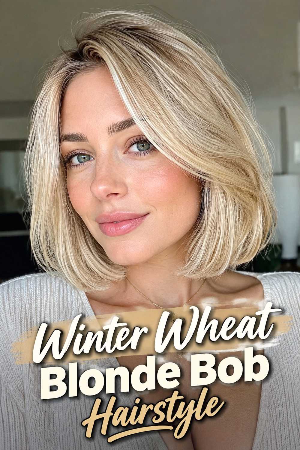 2. Winter Wheat Blonde Bob Hairstyle