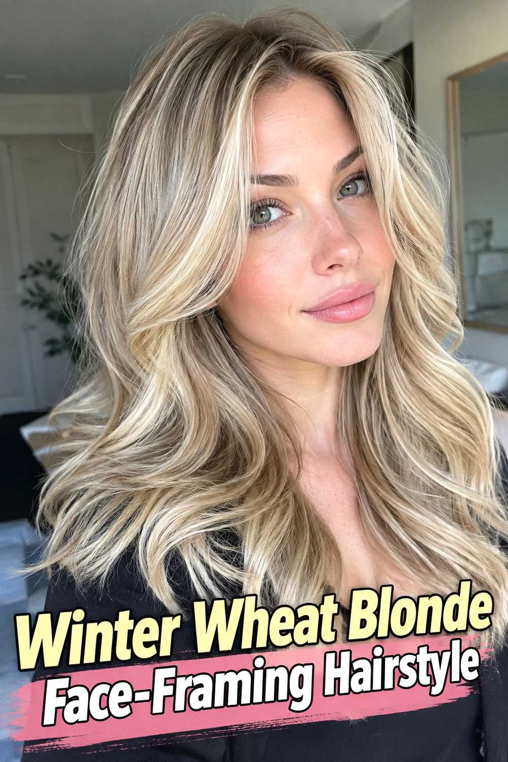 10. Winter Wheat Blonde Face Framing Hairstyle