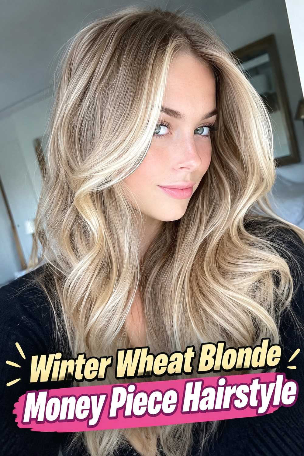 5. Winter Wheat Blonde Money Piece Hairstyle