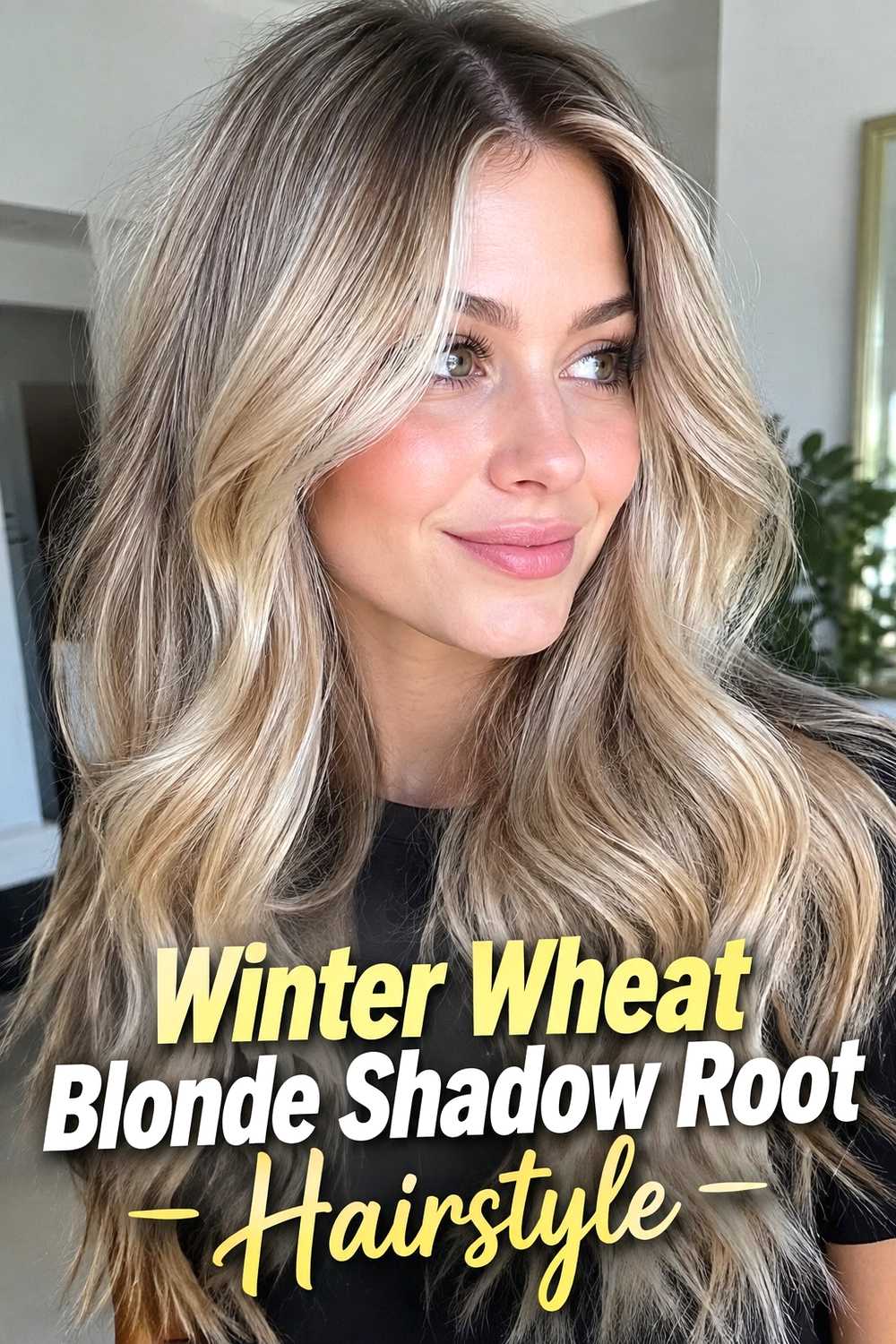 7. Winter Wheat Blonde Shadow Root Hairstyle
