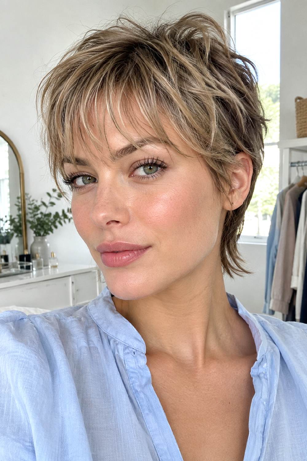 Wispy Bangs Mixie Pixie Mullet Hairstyle