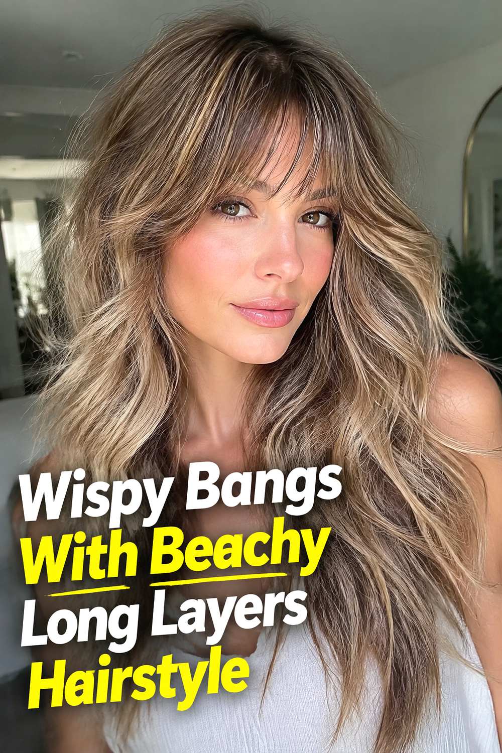Wispy Bangs With Beachy Long Layers Hairstyle