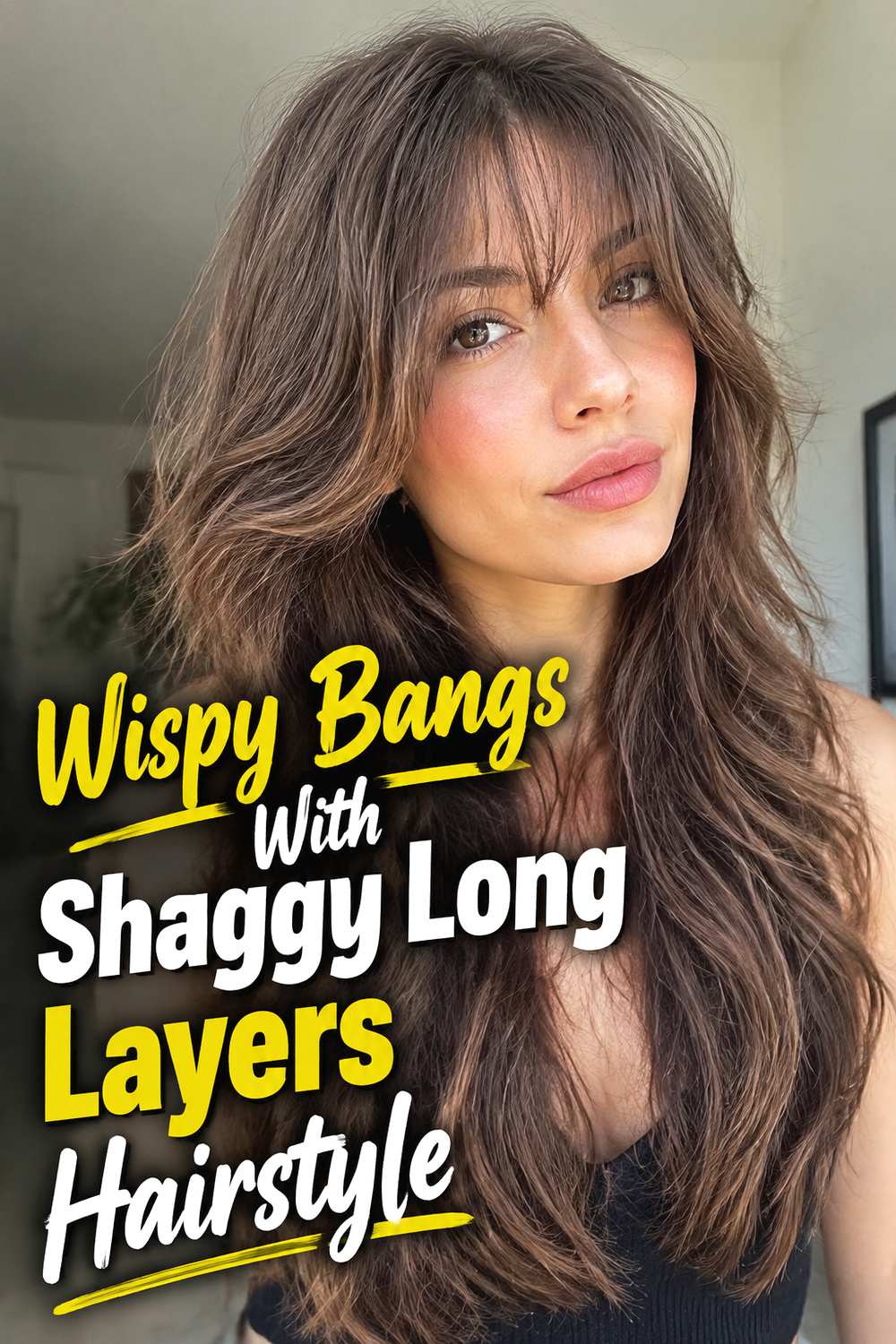 Wispy Bangs With Shaggy Long Layers Hairstyle