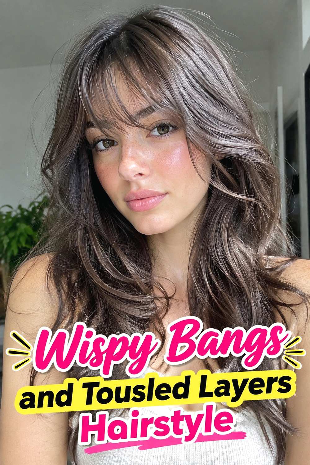 8. Wispy Bangs And Tousled Layers Hairstyle