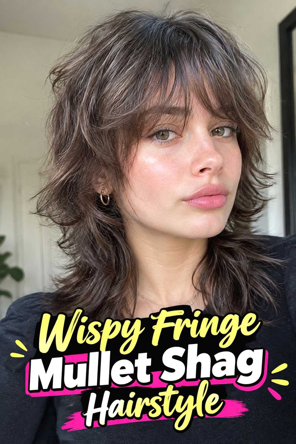 2. Wispy Fringe Mullet Shag Hairstyle