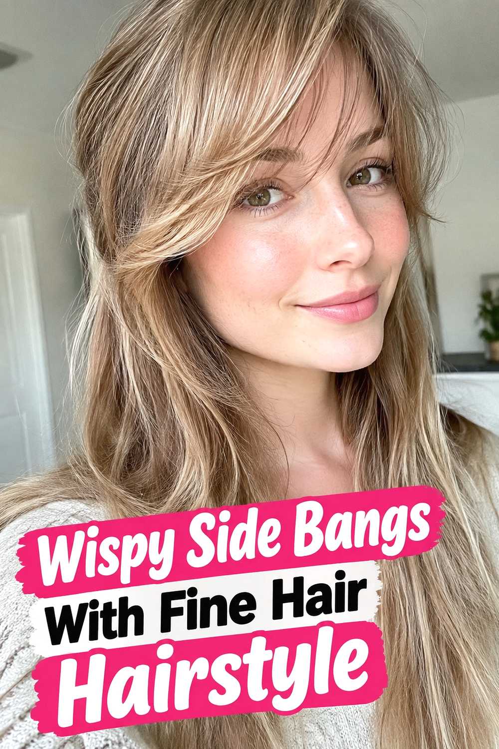 12. Wispy Side Bangs With Fine Hair Hairstyle