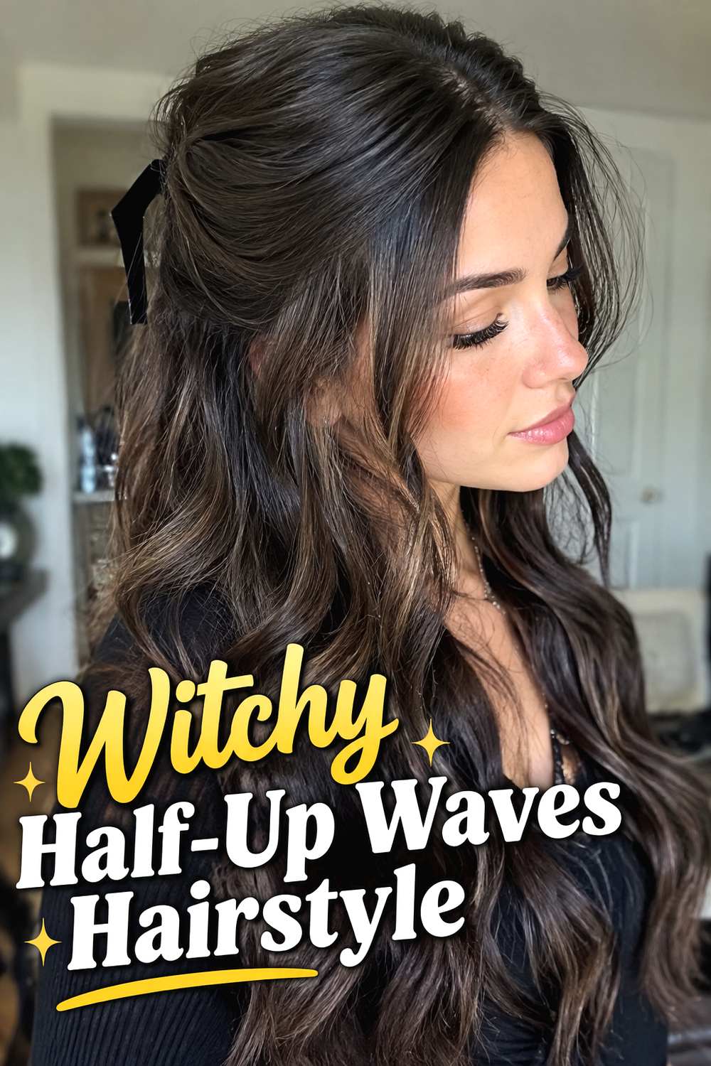 Witchy Half-Up Waves Hairstyle