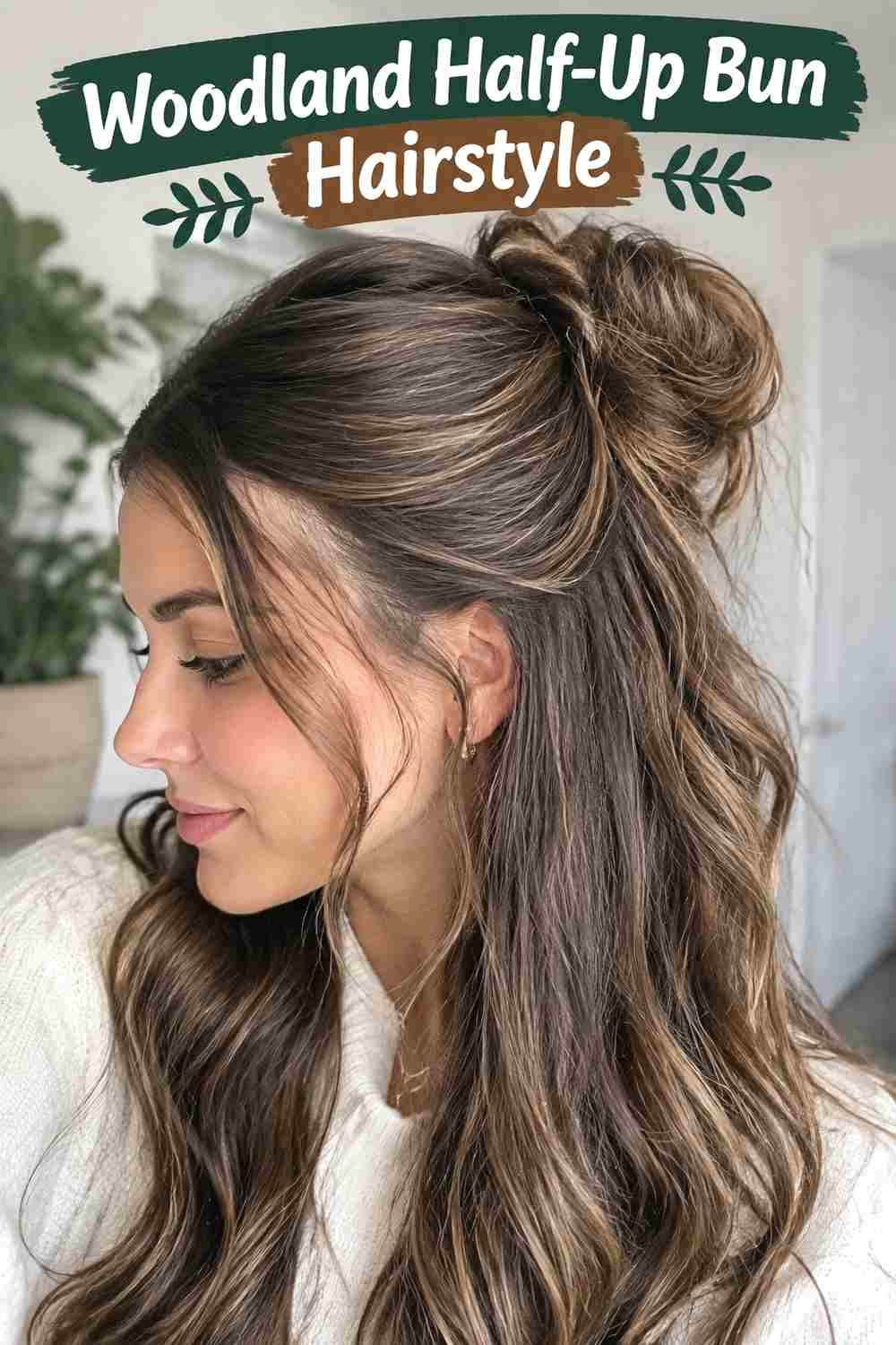 4. Woodland Half Up Bun Hairstyle