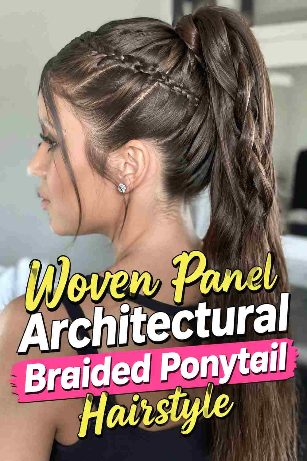 16. Woven Panel Architectural Braided Ponytail Hairstyle