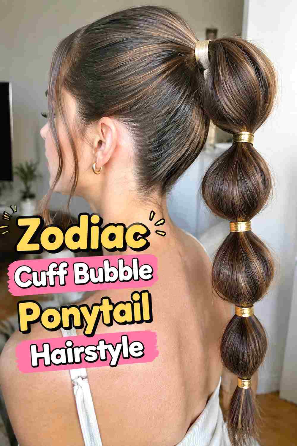 8. Zodiac Cuff Bubble Ponytail Hairstyle