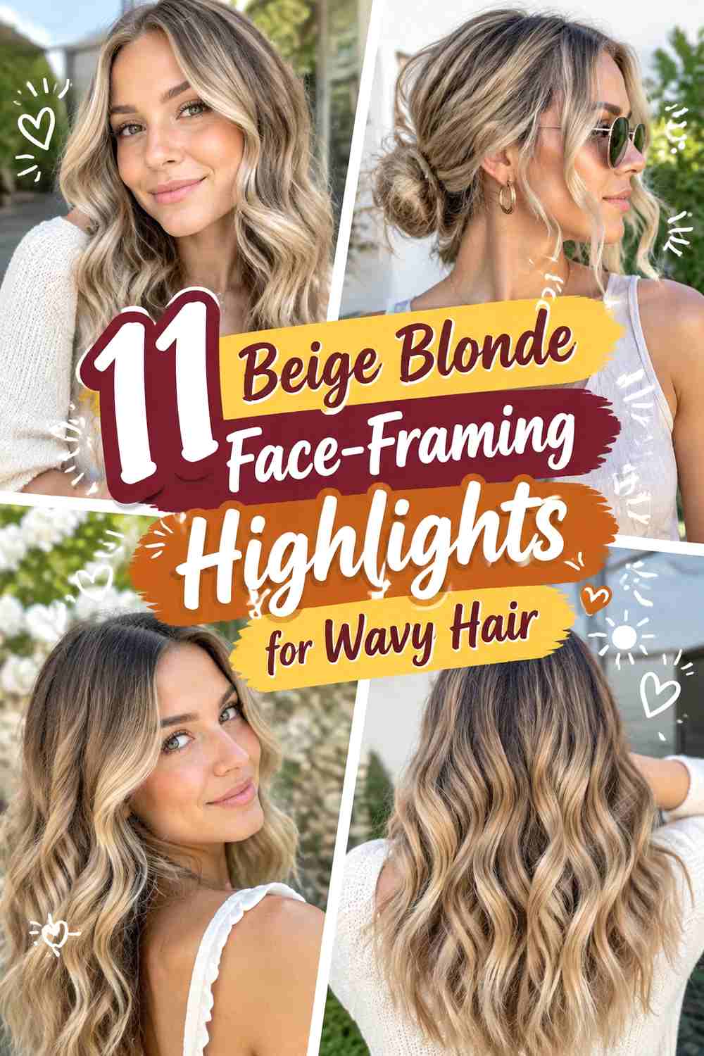 11 Beige Blonde Face-Framing Highlights for Wavy Hair