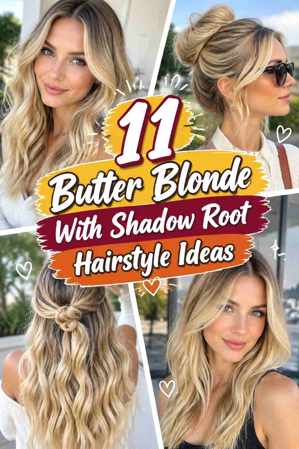 11 Butter Blonde With Shadow Root Hairstyle Ideas