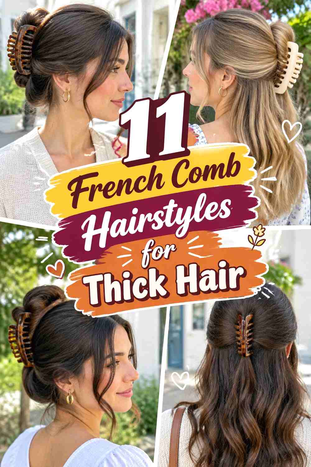 11 French Comb Hairstyles for Thick Hair