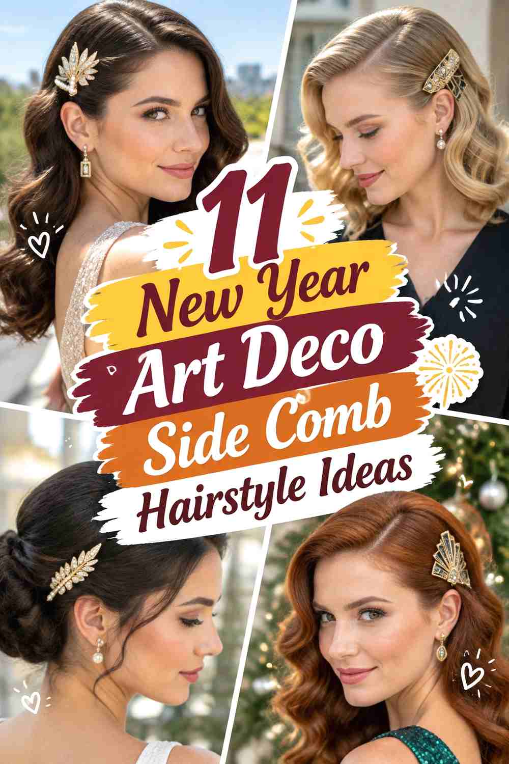 11 New Year Art Deco Side Comb Hairstyle Ideas